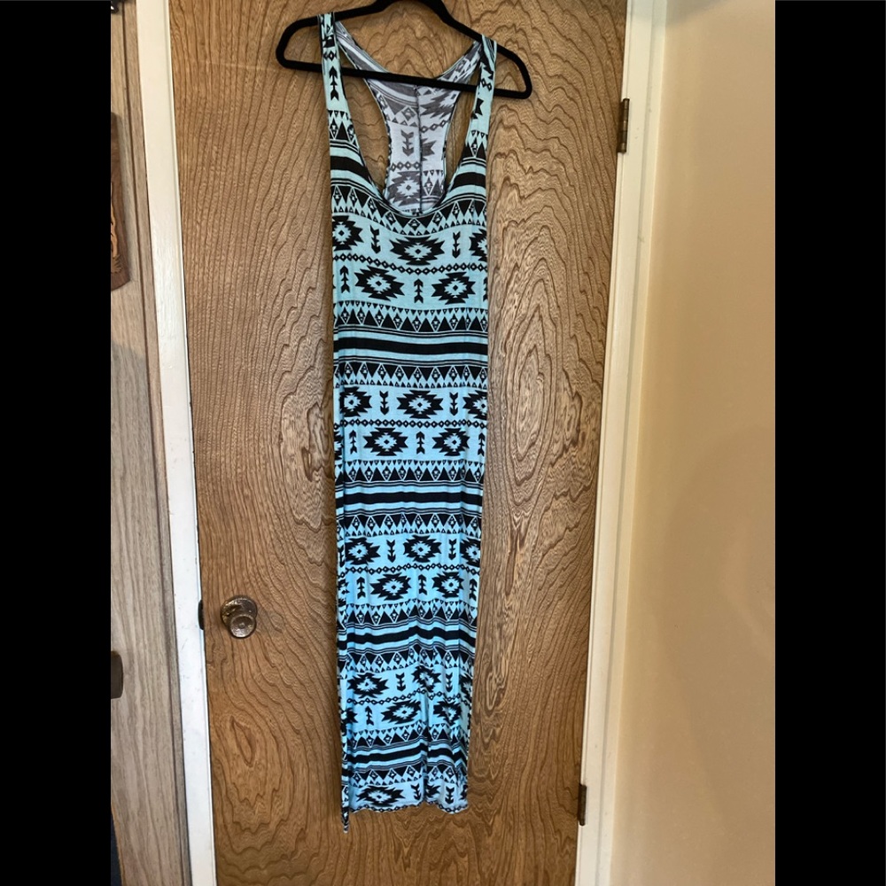 Long print cotton dress